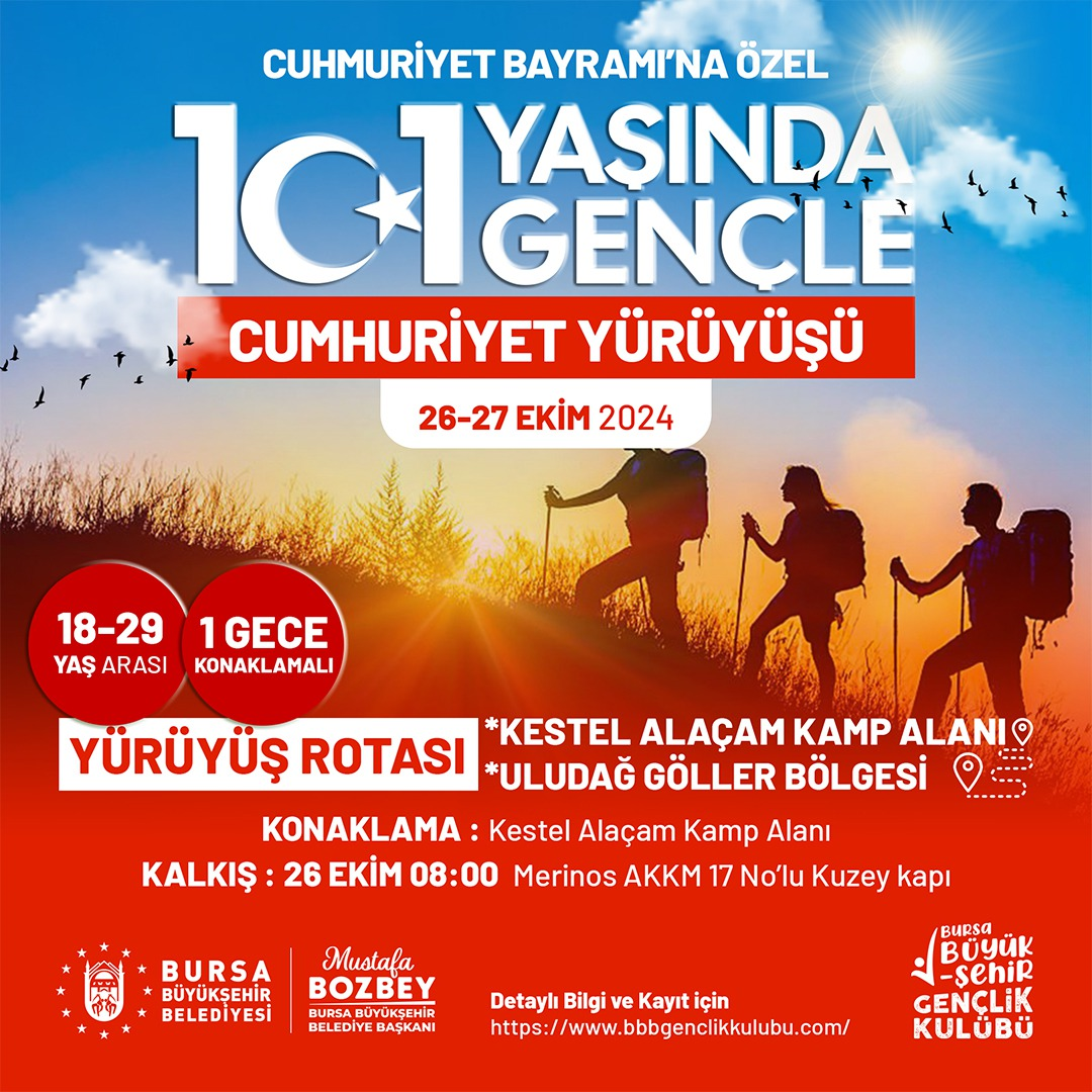 101 Yaşında 101 Gençle Cumhuriyet Yürüyüşü